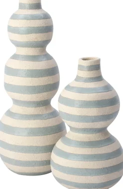 Intratuin vaas Carlo blauw / crème D 17,5 H 43,5 cm