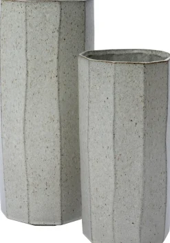 Intratuin vaas Einar grijs / wit D 15,5 H 30,3 cm