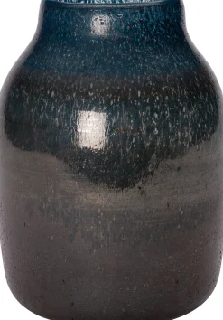 Intratuin vaas Elliot blauw / zwart D 16 H 21,5 cm