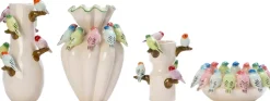 Intratuin vaas Fearn vogeltjes crème D 23 H 27 cm