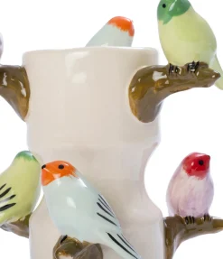 Intratuin vaas Fearn vogeltjes crème D 23 H 27 cm