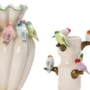 Intratuin vaas Fearn vogeltjes crème D 30 H 39 cm