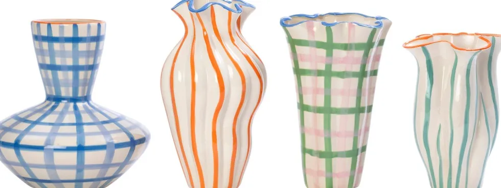Intratuin vaas Fyvie groen / crème D 21 H 31 cm