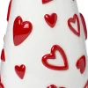 Intratuin vaas Hart wit / rood D 14 H 21 cm