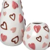 Intratuin vaas Hart wit / roze D 14 H 21 cm