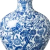 Intratuin vaas Hatter wit / blauw 25,5 x 13 x 30 cm