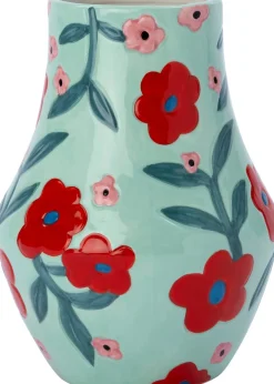 Intratuin vaas Hunter blauw / rood D 16,6 H 21 cm