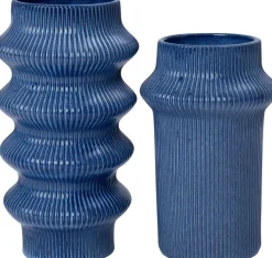 Intratuin vaas Insch blauw D 16 H 25,5 cm