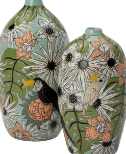 Intratuin vaas Jase blauw / groen / wit D 14 H 25 cm