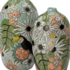 Intratuin vaas Jase blauw / groen / wit D 16 H 30 cm