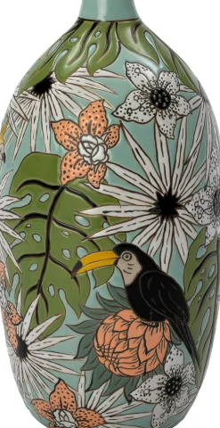 Intratuin vaas Jase blauw / groen / wit D 16 H 30 cm
