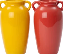 Intratuin vaas Joren rood 18,5 x 17 x 30 cm
