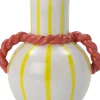 Intratuin vaas Katrina wit / oranje 18 x 15 x 22 cm