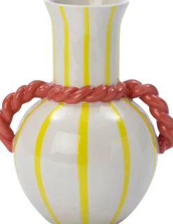 Intratuin vaas Katrina wit / oranje 18 x 15 x 22 cm