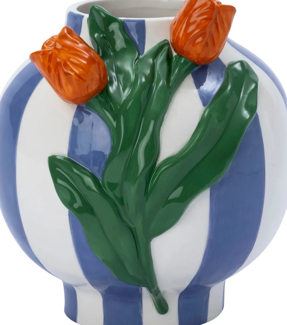 Intratuin vaas Lexi blauw / groen / oranje 17,3 x 17 x 19 cm