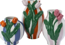 Intratuin vaas Lexi roze / groen / wit 16,6 x 15,6 x 24 cm