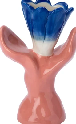 Intratuin vaas Marit roze / blauw 12 x 7,6 x 18 cm