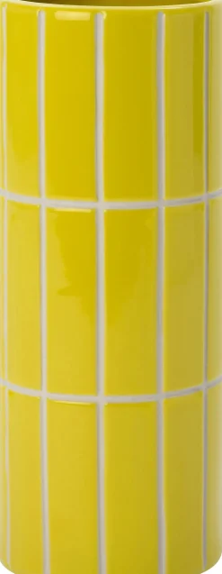 Intratuin vaas Menno geel D 11,9 H 26,2 cm