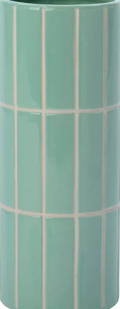 Intratuin vaas Menno groen D 10,5 H 23 cm