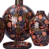 Intratuin vaas Sabi zwart / oranje D 21 H 31 cm