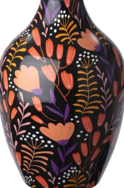 Intratuin vaas Sabi zwart / oranje D 21 H 31 cm