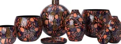 Intratuin vaas Sabi zwart / oranje D 18 H 24 cm