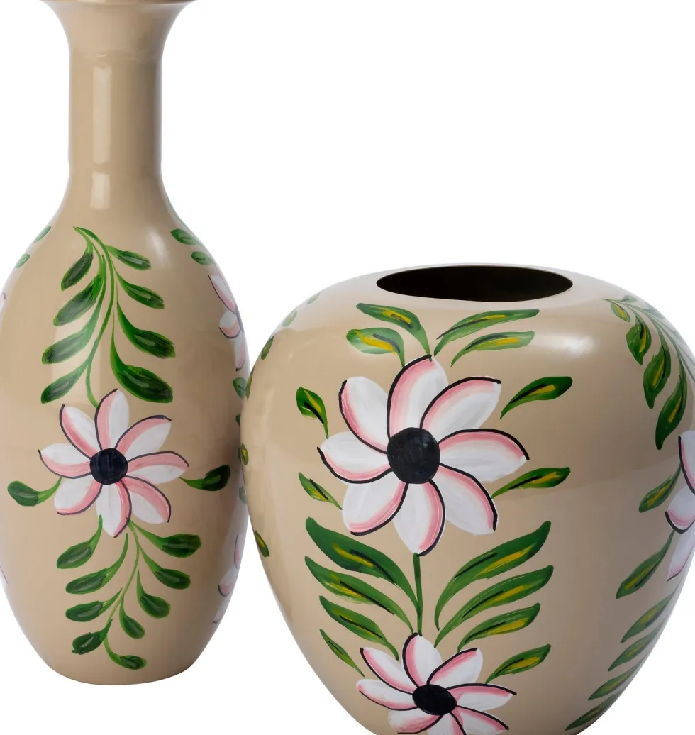 Intratuin vaas Shaine beige / groen D 25 H 25 cm