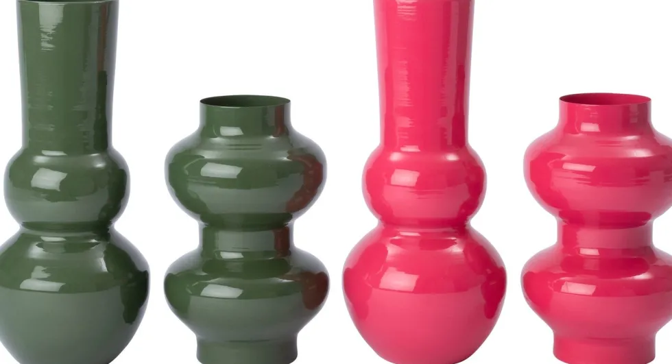 Intratuin vaas Tijs groen D 16 H 25,5 cm