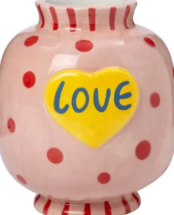 Intratuin vaas Tilst Love roze 14 x 14 x 16 cm