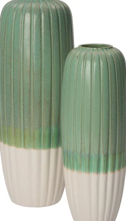Intratuin vaas Vaxjo groen/wit D 15 D 40 cm
