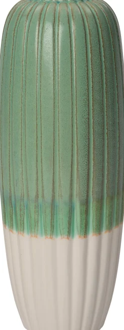 Intratuin vaas Vaxjo groen/wit D 18,5 H 50 cm