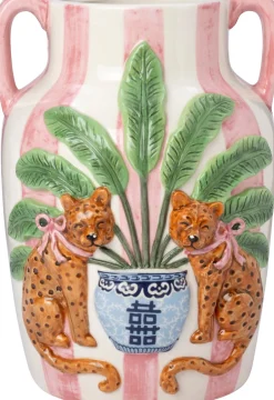 Intratuin vaas Vemb roze / wit 23 x 22 x 29,7 cm