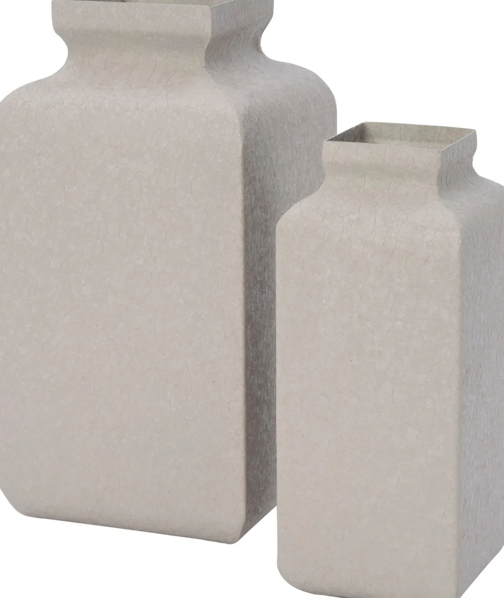 Intratuin vaas Wolls grijs 10 x 10 x 25,5 cm