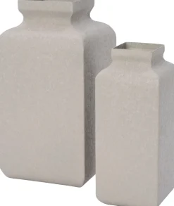 Intratuin vaas Wolls grijs 16 x 16 x 33 cm