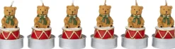 Intratuin waxinelicht beer bruin / rood 2 uur D 3 H 6 cm 6 stuks