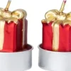 Intratuin waxinelicht cadeau rood 2 uur D 3 H 6 cm 6 stuks