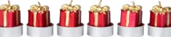 Intratuin waxinelicht cadeau rood 2 uur D 3 H 6 cm 6 stuks