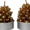 Intratuin waxinelicht Dennenappel koper 2 uur 3,7 x 3,7 x 4 cm 6 stuks