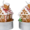 Intratuin waxinelicht huisje bruin / wit 2 uur D 3 H 6 cm 6 stuks
