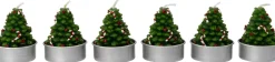 Intratuin waxinelicht Kerstboom groen 2 uur 3,7 x 3,7 x 4 cm 6 stuks