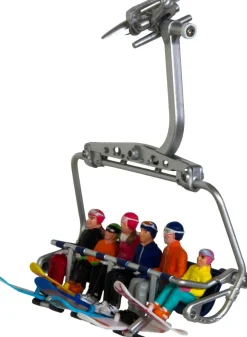 Jägerndorfer kerstdorpminiatuur snowboarder zittend 6 stuks 15 x 2 x 12 cm