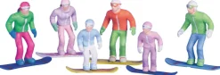 Jägerndorfer kerstdorpminiatuur snowboarder staand 6 stuks 15 x 2,5 x 15 cm