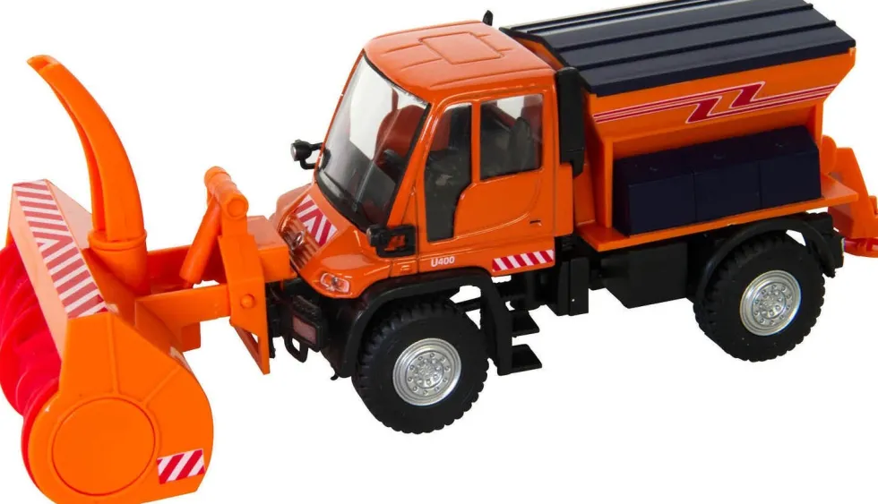 Jägerndorfer kerstdorpminiatuur Unimog winterdienst 19 x 7,5 x 8 cm