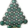 J-Line kerstbal donkergroen D 4 cm 24 stuks