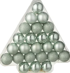 J-Line kerstbal muntgroen D 4 cm 24 stuks