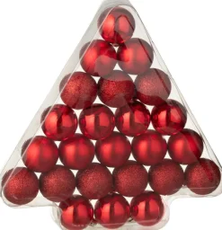 J-Line kerstbal rood D 4 cm 24 stuks