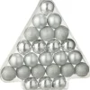 J-Line kerstbal zilver D 4 cm 24 stuks