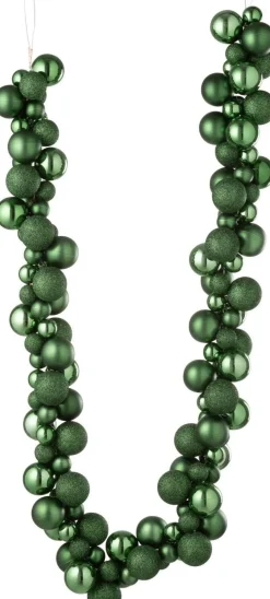 J-Line kerstslinger kerstballen groen 1,6 m