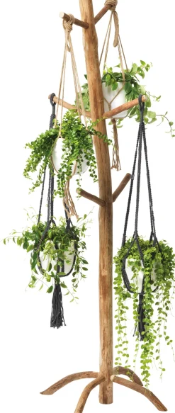 Kapstok voor hangplanten naturel 42 x 53 x 183 cm
