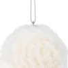 Kerstbal wit kunstbont D 10 cm